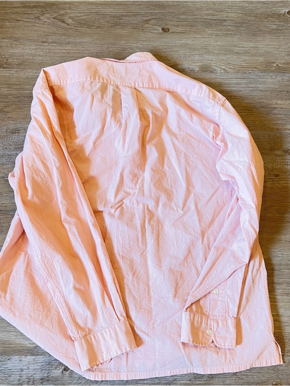 Polo Ralph Lauren orange/white pinstriped Buttondown Shirt Greggor 100% cotton L - Picture 7 of 9